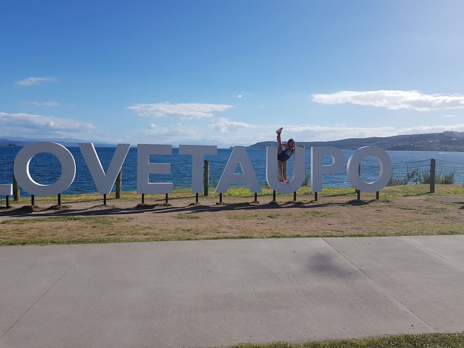 My daughter showing off her dance moves in Taupo 40 minute drive from my home