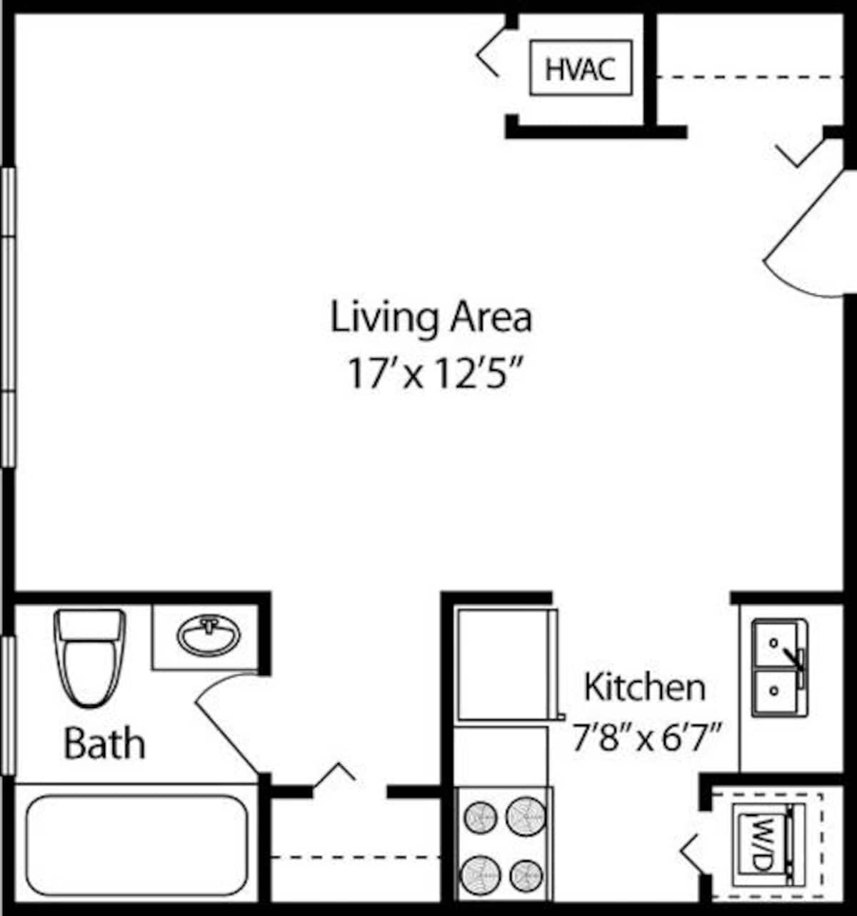 Floorplan diagram for Buchanan, showing Studio