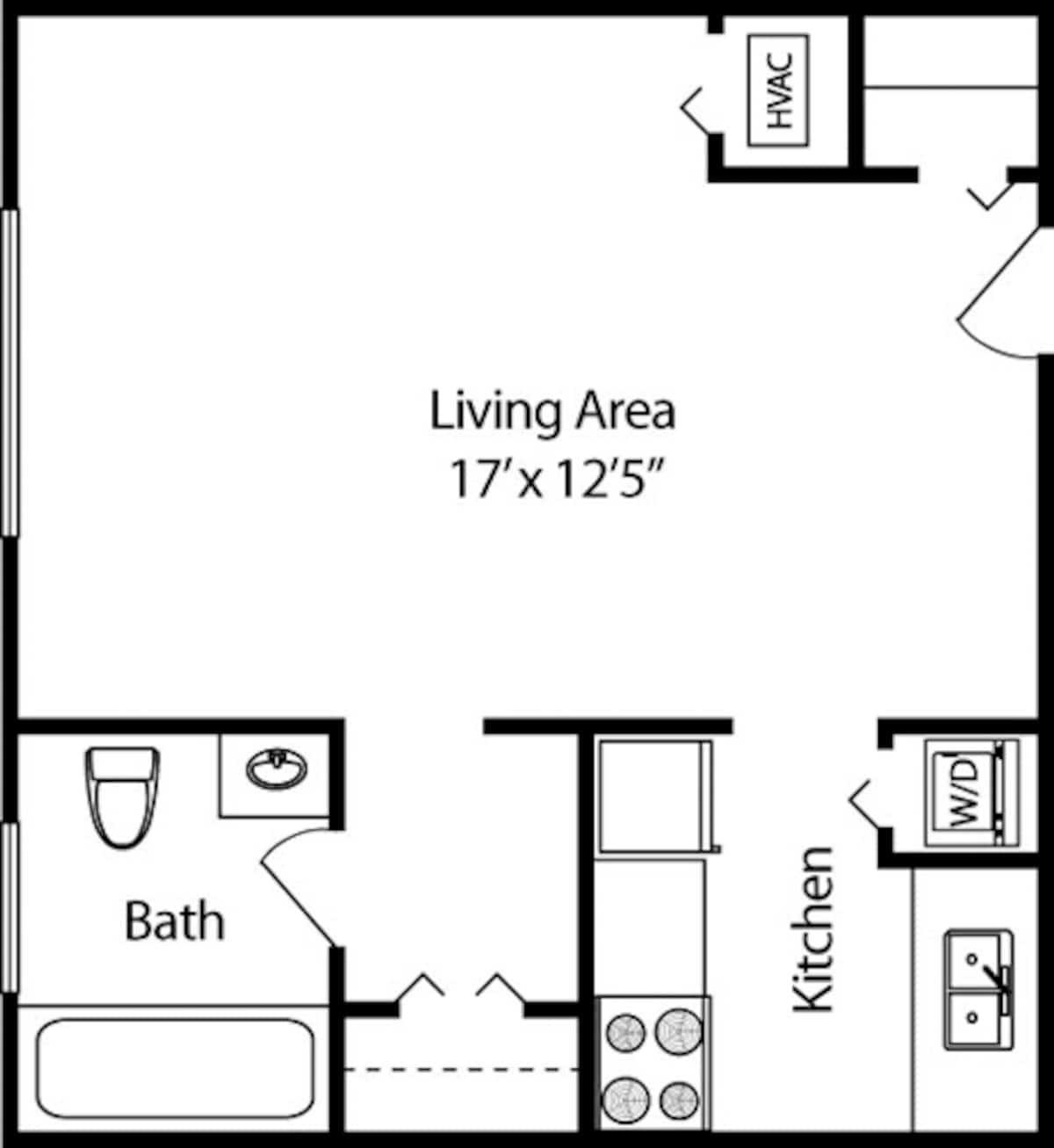 Floorplan diagram for Polk, showing Studio