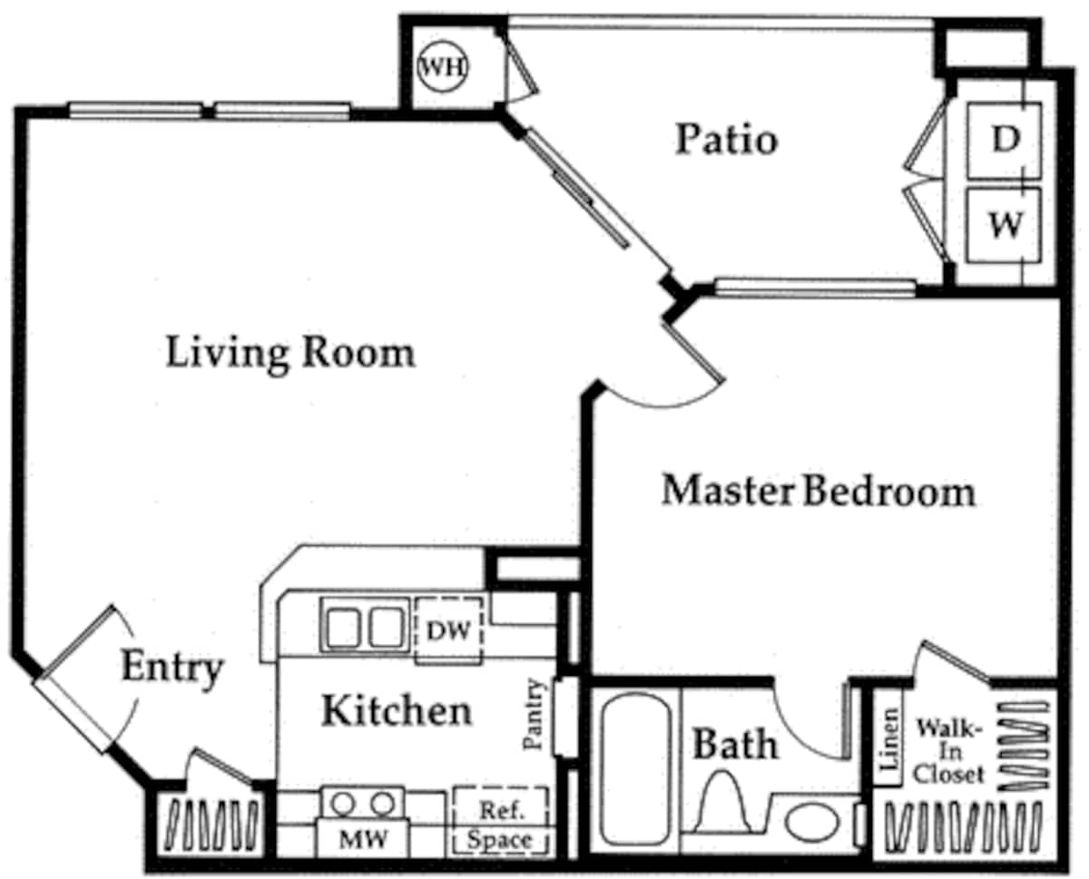 Floorplan diagram for Aquila, showing 1 bedroom