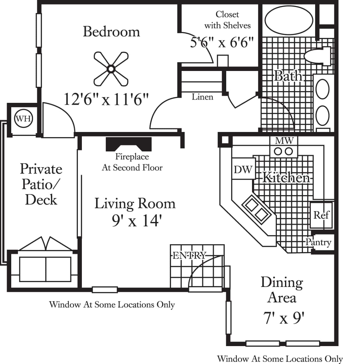 Floorplan diagram for Mt. Baldy, showing 1 bedroom