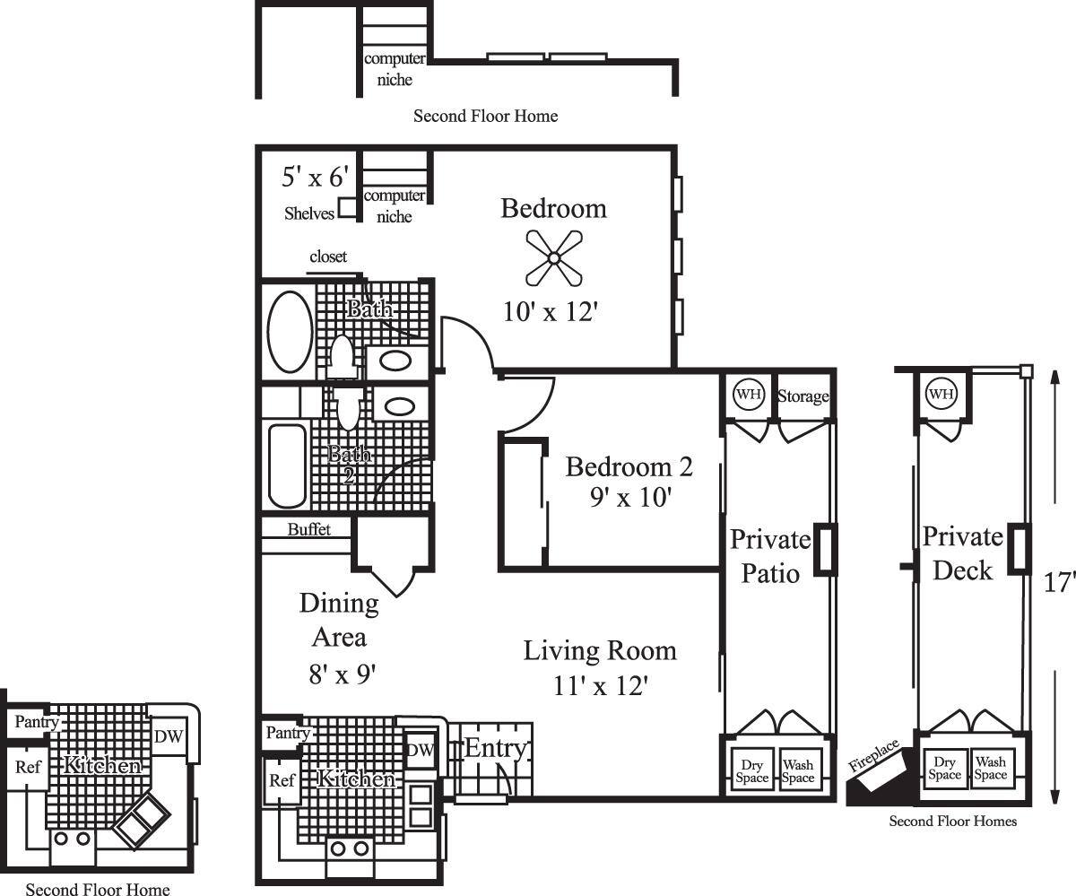 Floorplan diagram for Mt.Denali, showing 2 bedroom