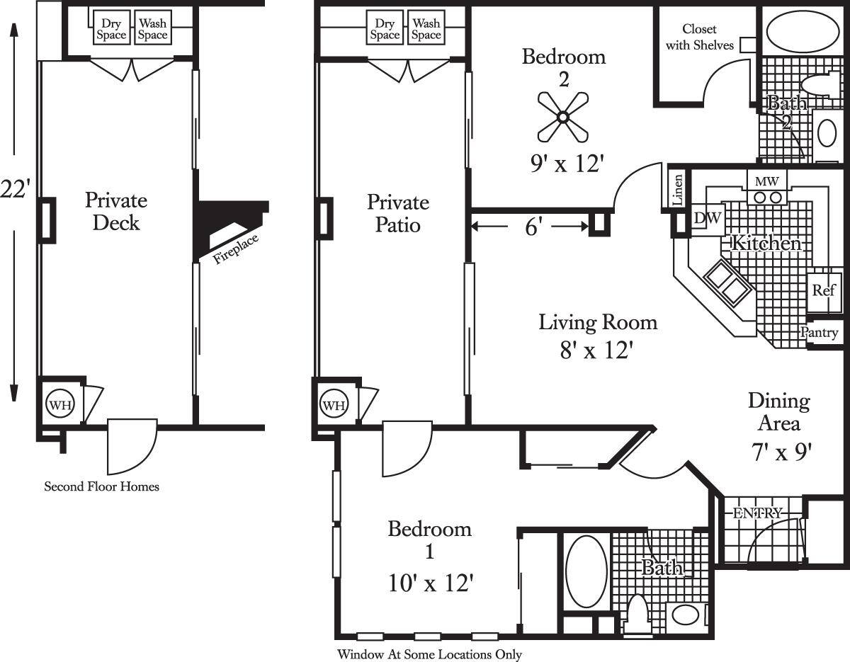 Floorplan diagram for Mt. Everest, showing 2 bedroom