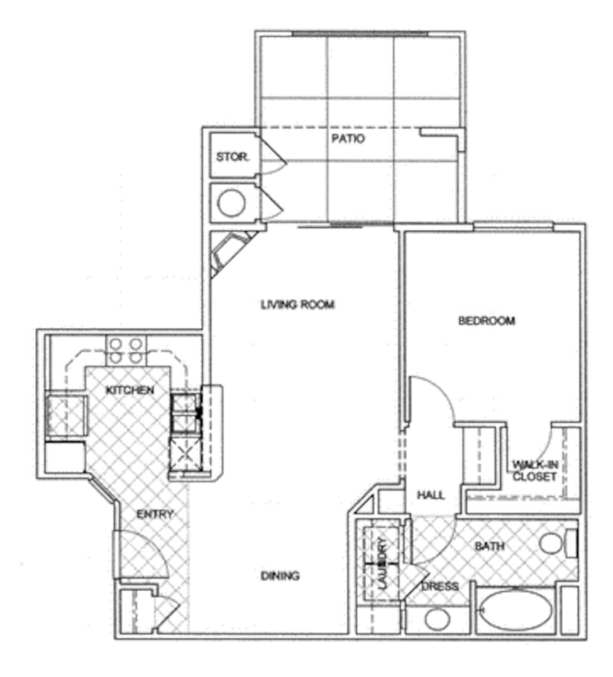 Floorplan diagram for Chalet, showing 1 bedroom
