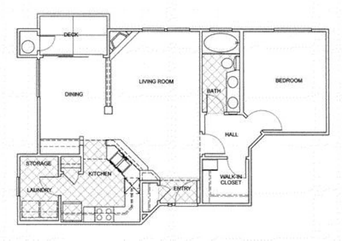 Floorplan diagram for Retreat, showing 1 bedroom