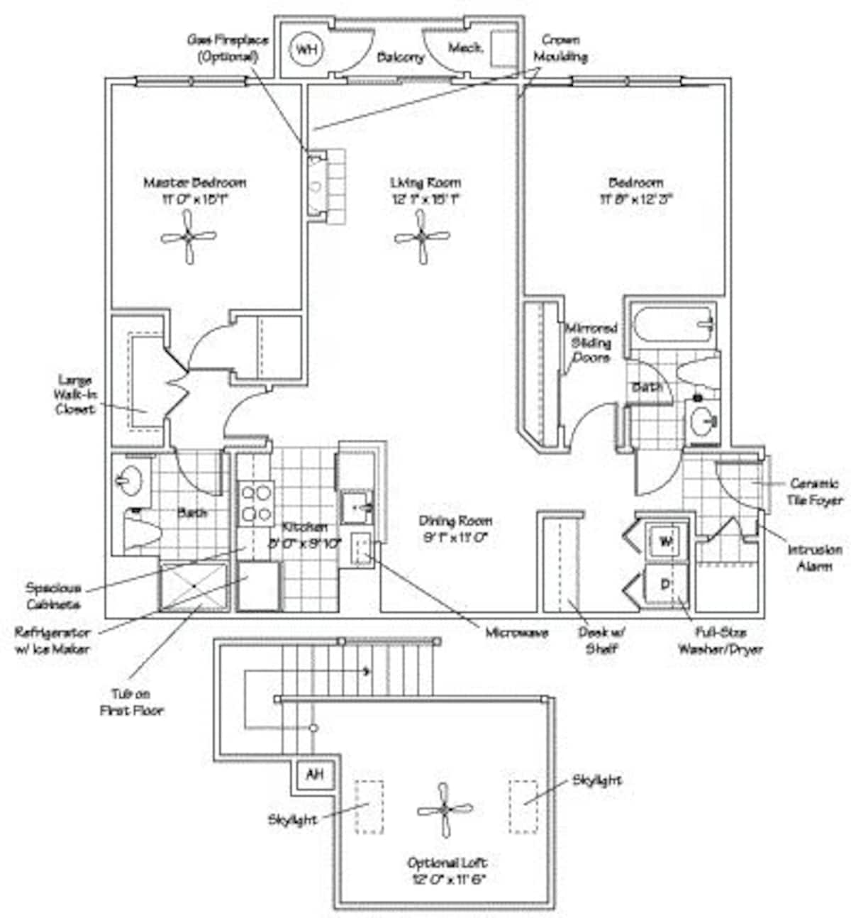 Floorplan diagram for The Blakely, showing 2 bedroom