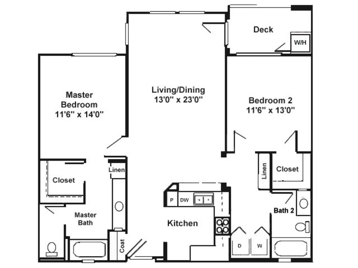 Floorplan diagram for Estancia, showing 2 bedroom