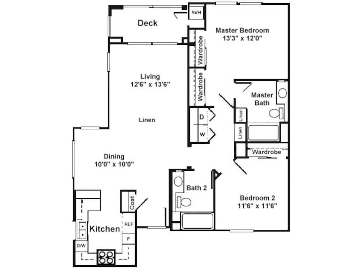 Floorplan diagram for Daimyo, showing 2 bedroom