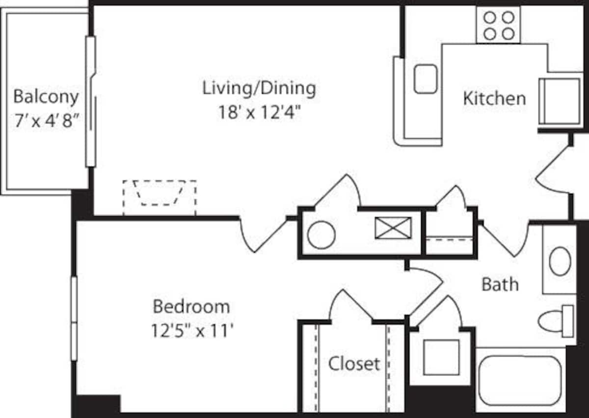 Floorplan diagram for B2, showing 1 bedroom
