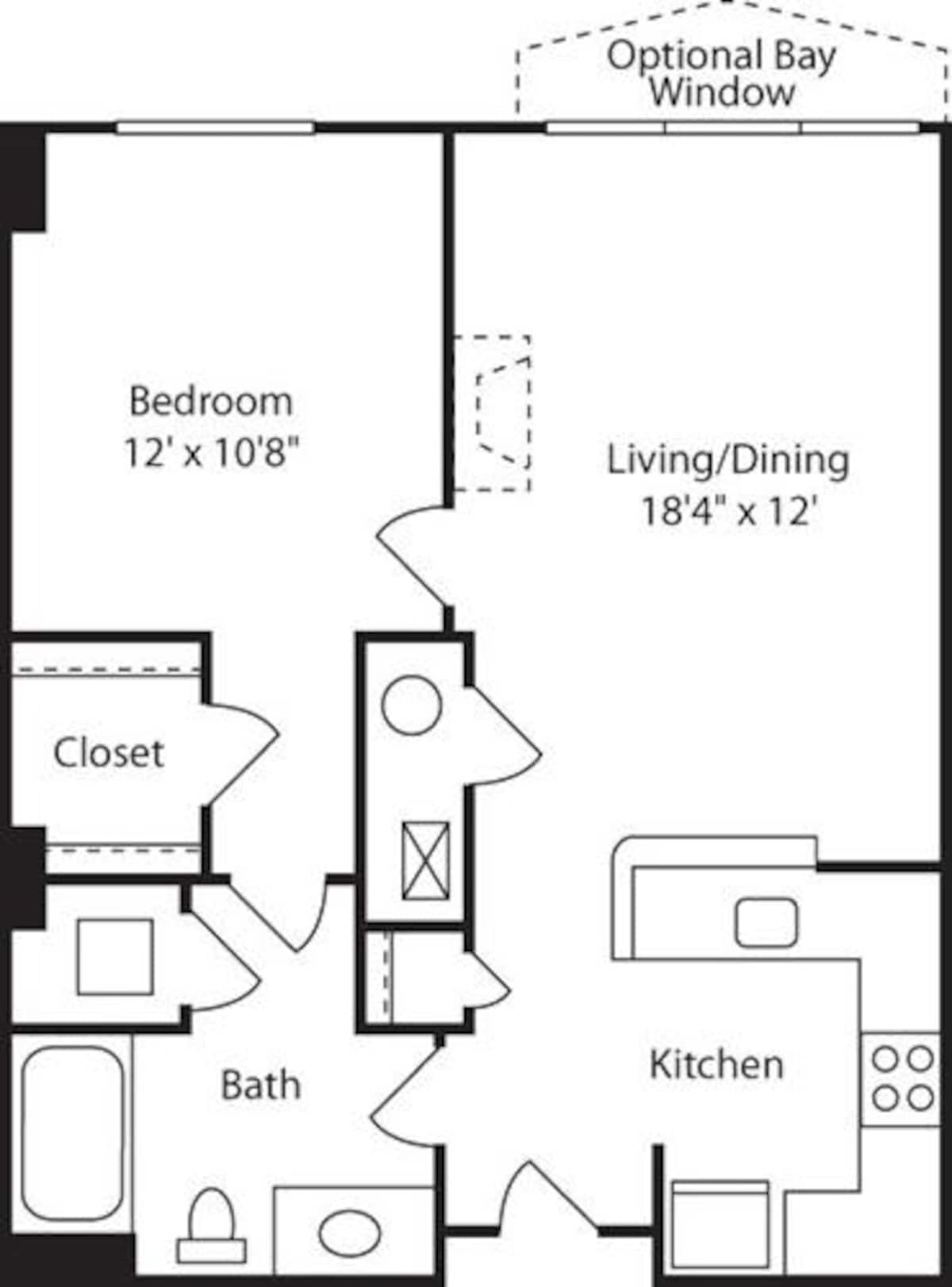 Floorplan diagram for B3, showing 1 bedroom