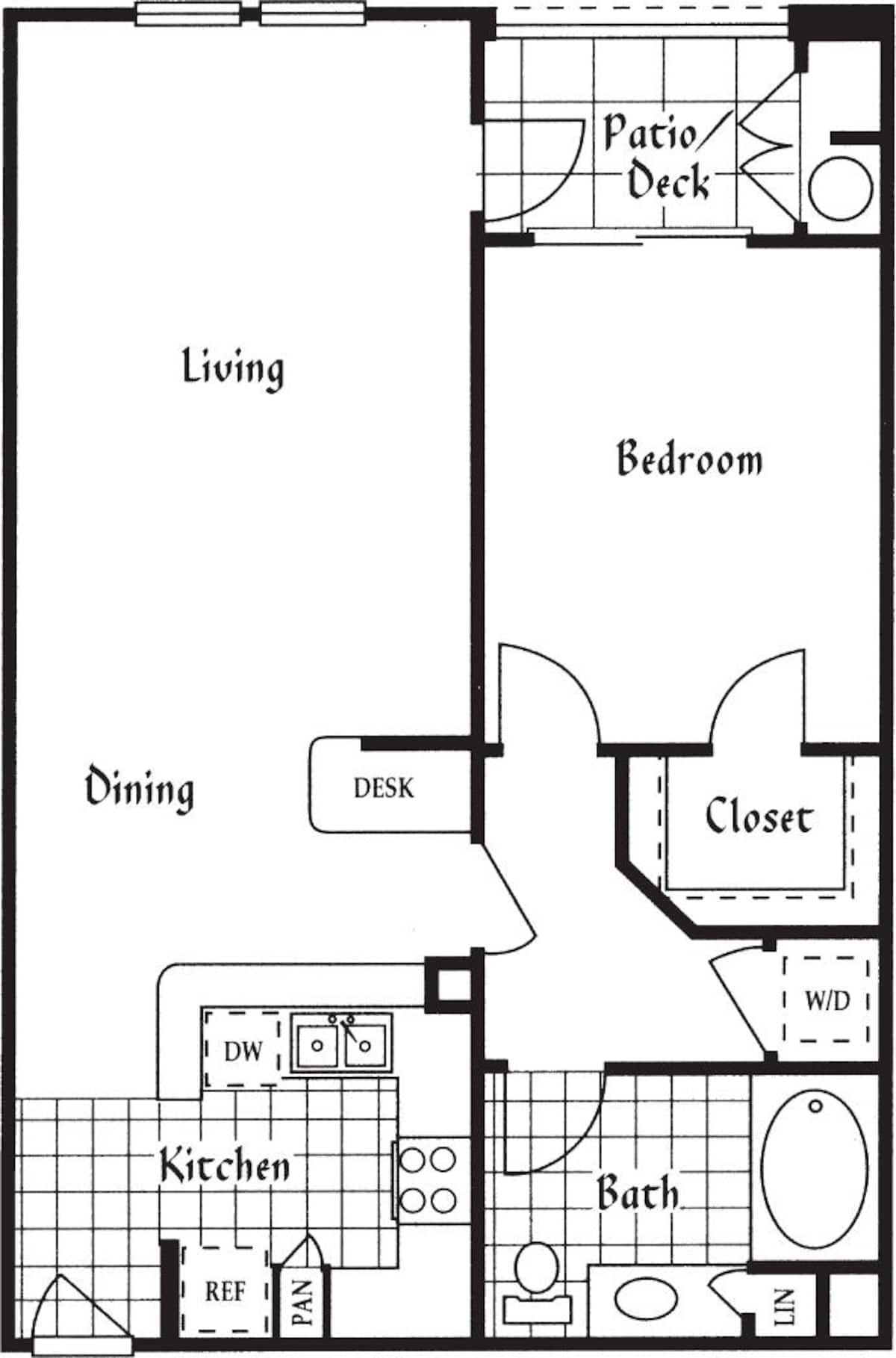 Floorplan diagram for The Sienna, showing 1 bedroom