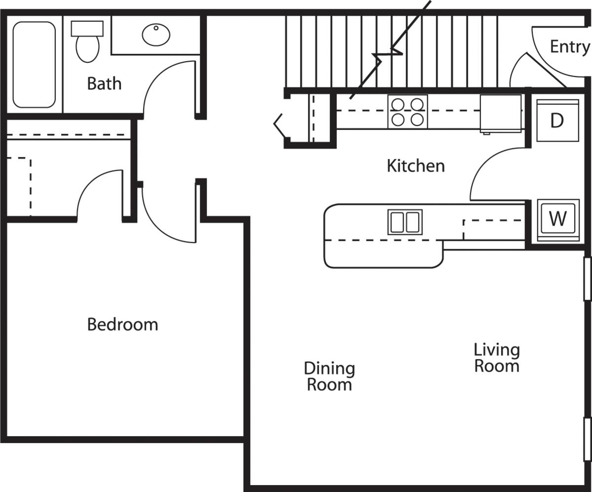 Floorplan diagram for Carriage, showing 1 bedroom