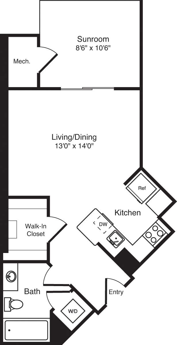 Floorplan diagram for Glebe with Sun Room, showing Studio