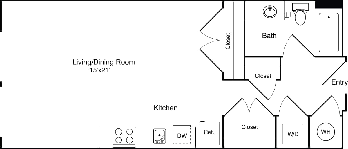 Floorplan diagram for S1, showing Studio