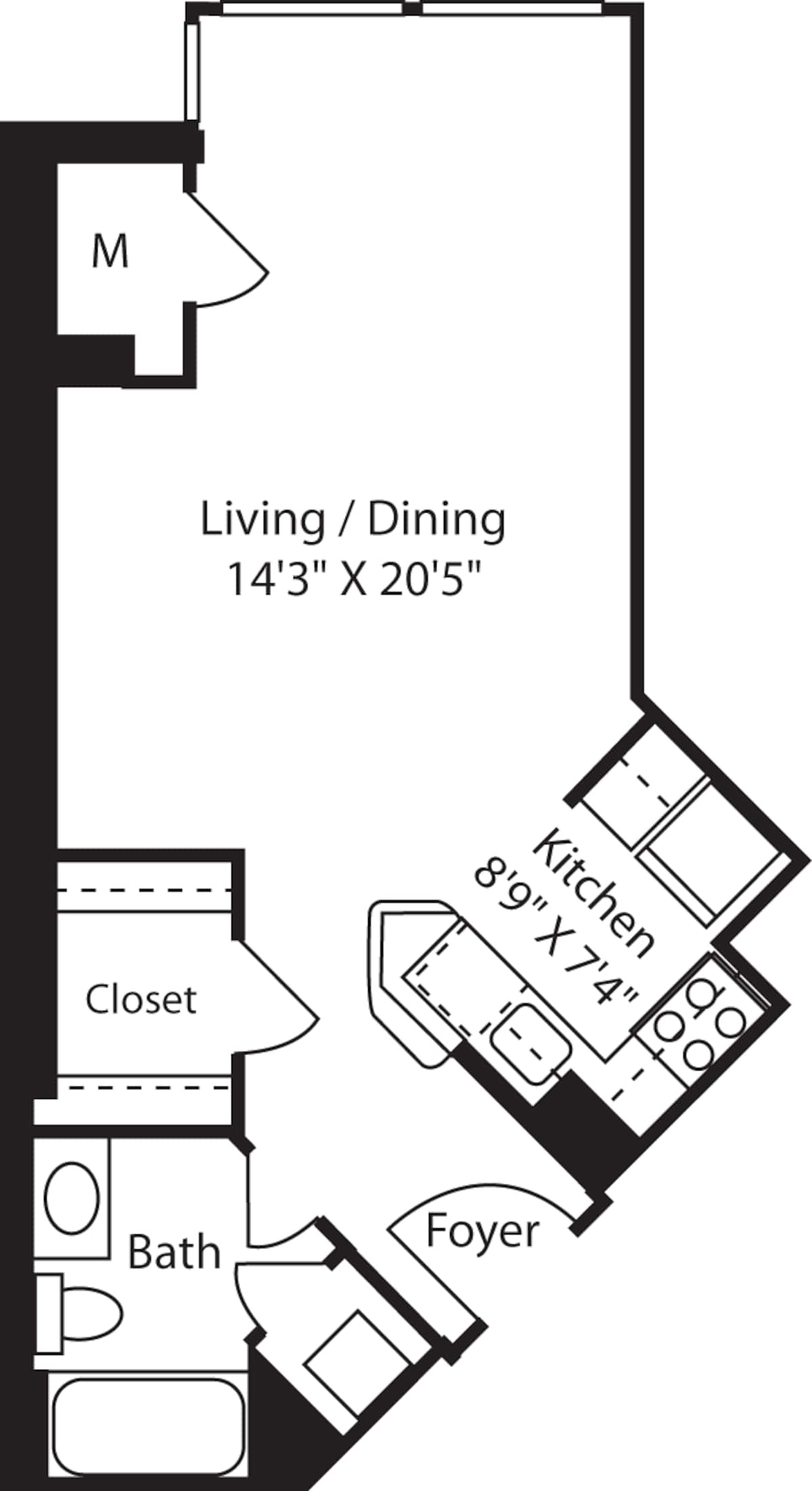 Floorplan diagram for Vienna Studio, showing Studio