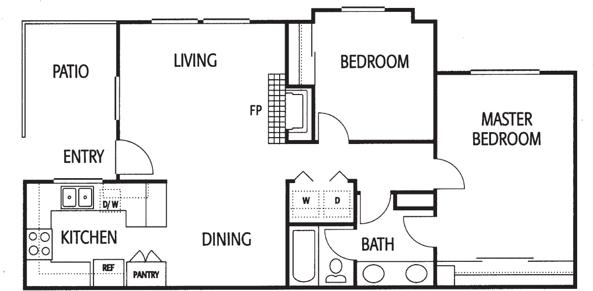 Floorplan diagram for Avalon, showing 2 bedroom
