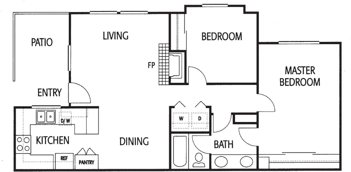 Floorplan diagram for Avalon, showing 2 bedroom