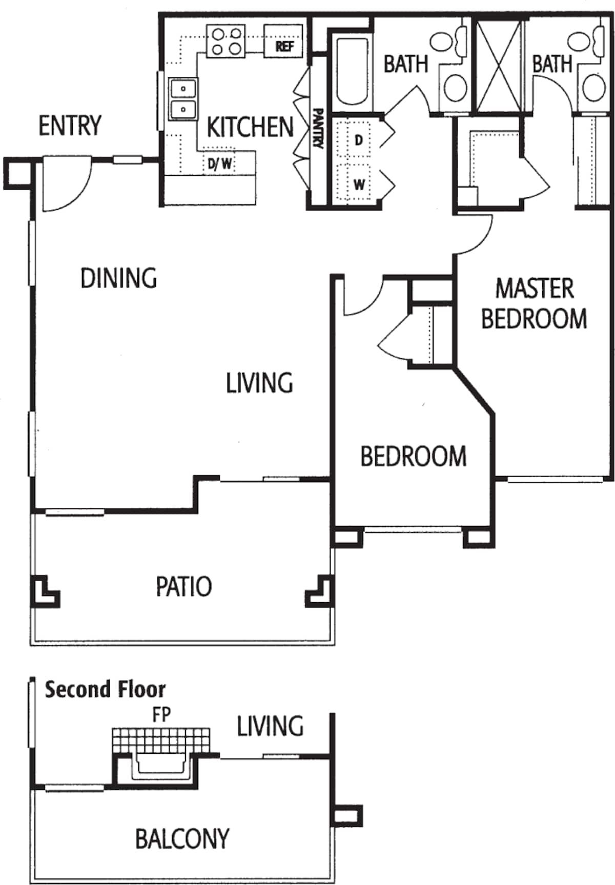 Floorplan diagram for Brentwood, showing 2 bedroom
