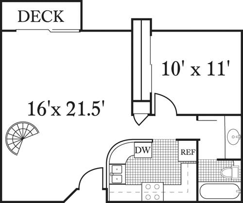 Floorplan diagram for Catalina, showing 1 bedroom