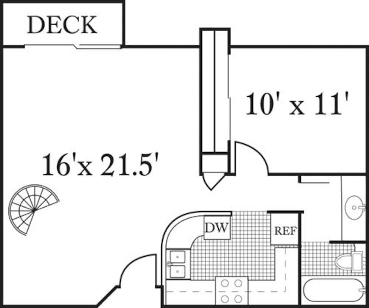 Floorplan diagram for Catalina, showing 1 bedroom