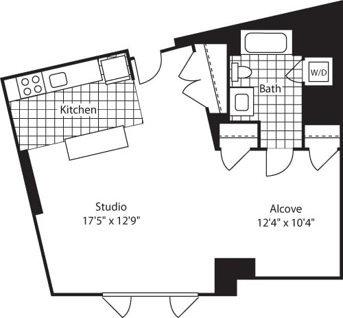 Floorplan diagram for Studio (North) - 645, showing Studio