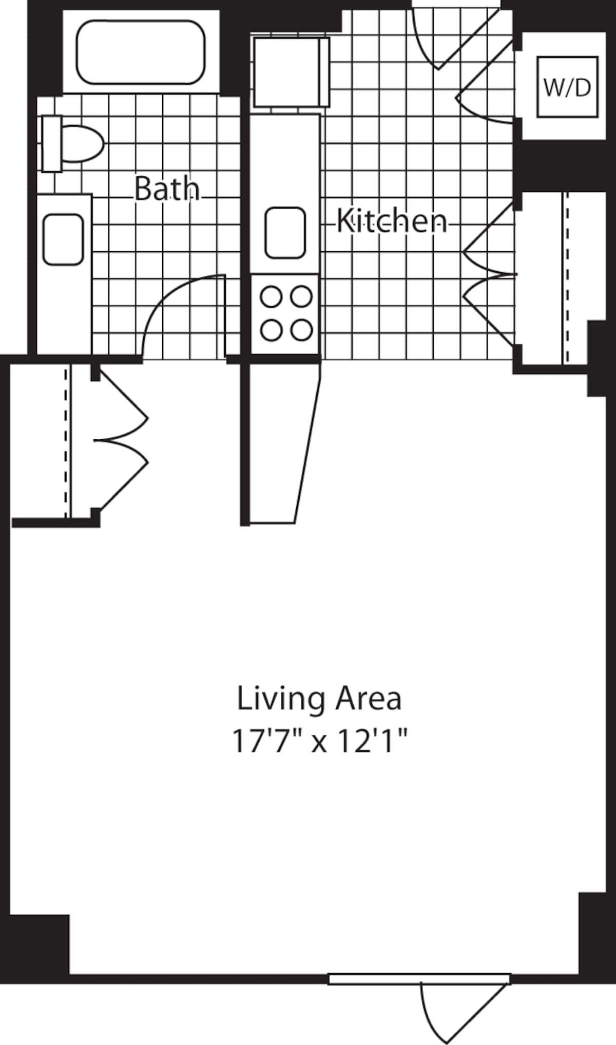 Floorplan diagram for Studio (North)- 549, showing Studio