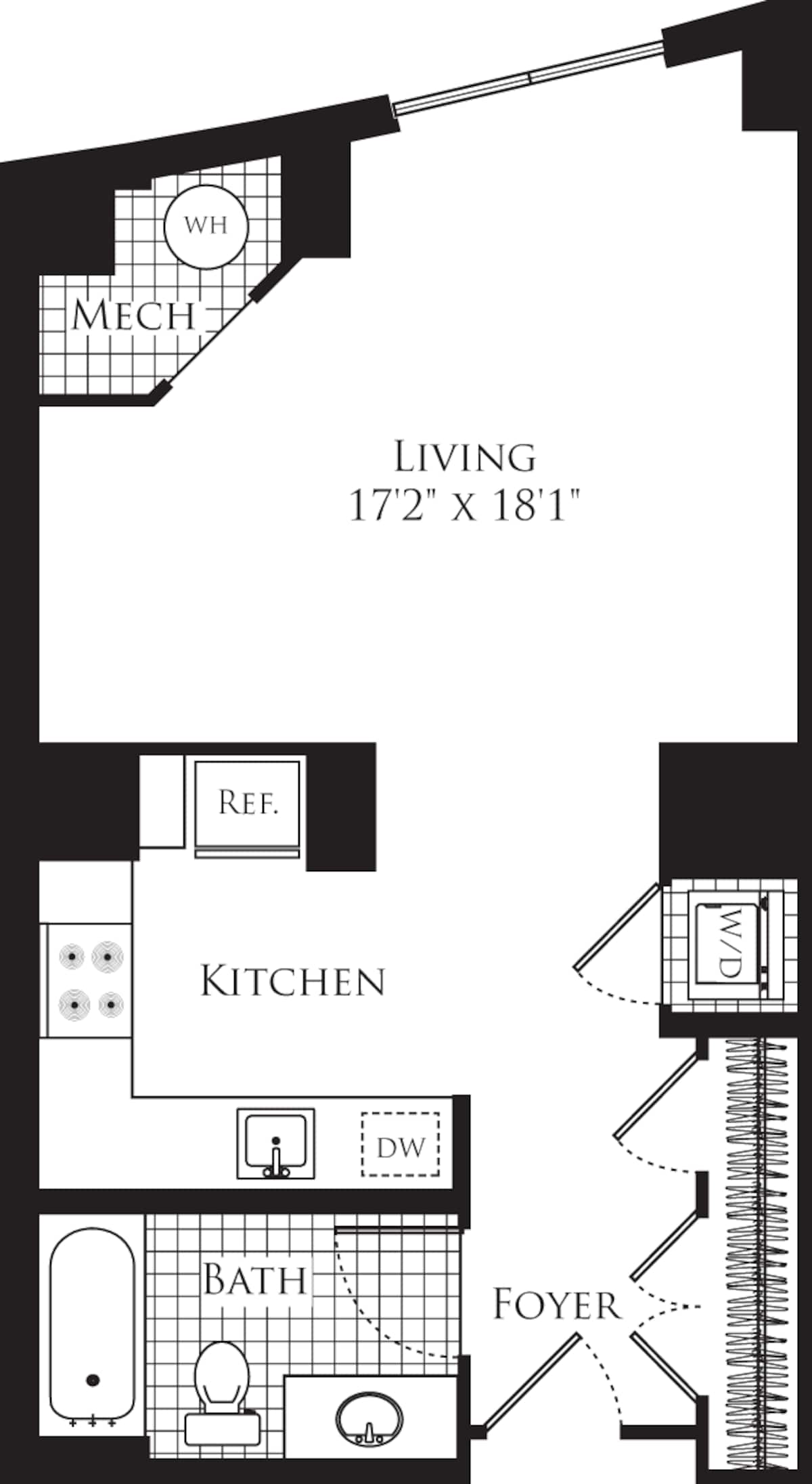 Floorplan diagram for Studio- 568, showing Studio