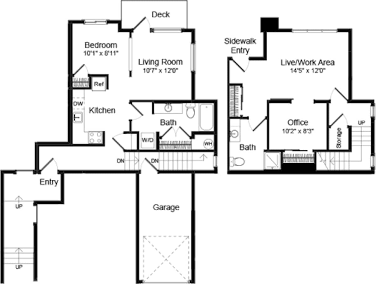 Floorplan diagram for Live Work 1 - Phase III, showing 1 bedroom