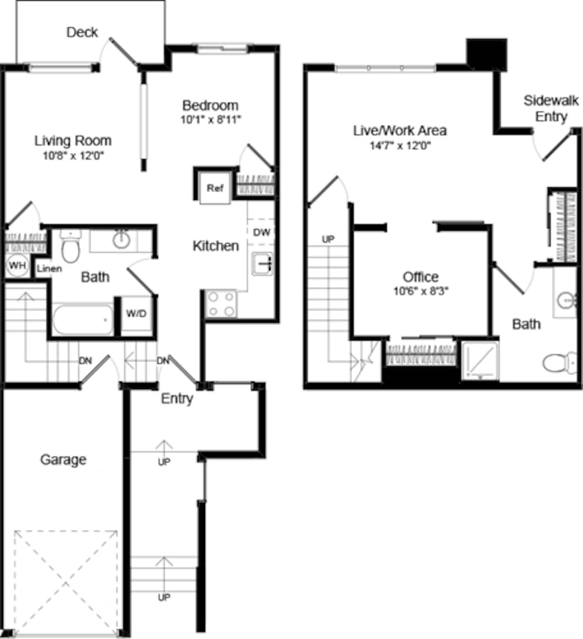 Floorplan diagram for Live Work 1-A - Phase III, showing 1 bedroom