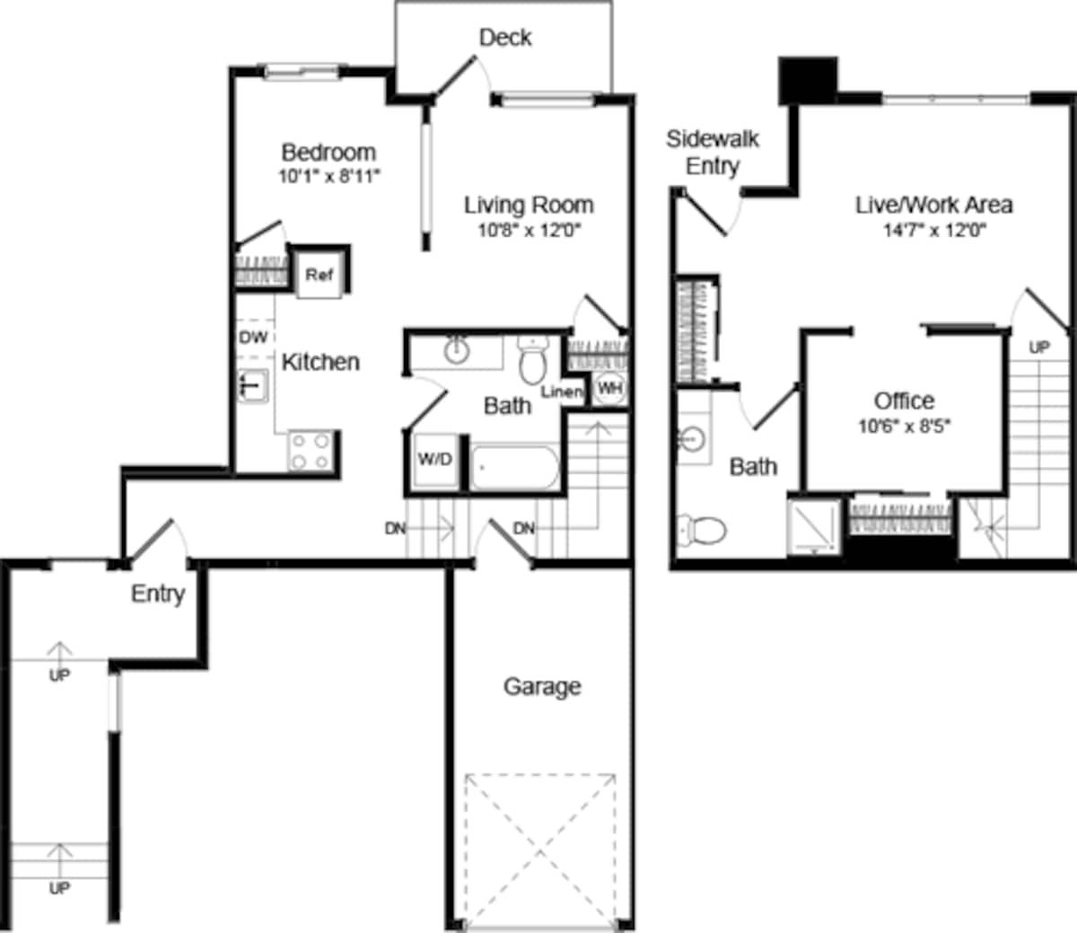 Floorplan diagram for Live Work 1-B - Phase III, showing 1 bedroom