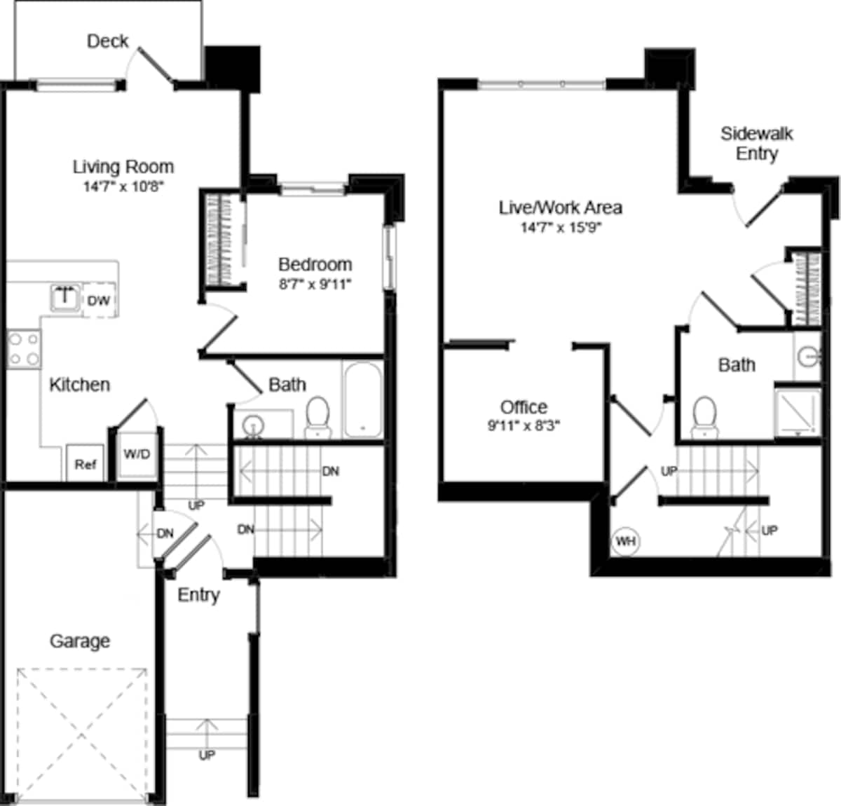 Floorplan diagram for Live Work 3 - Phase III, showing 1 bedroom
