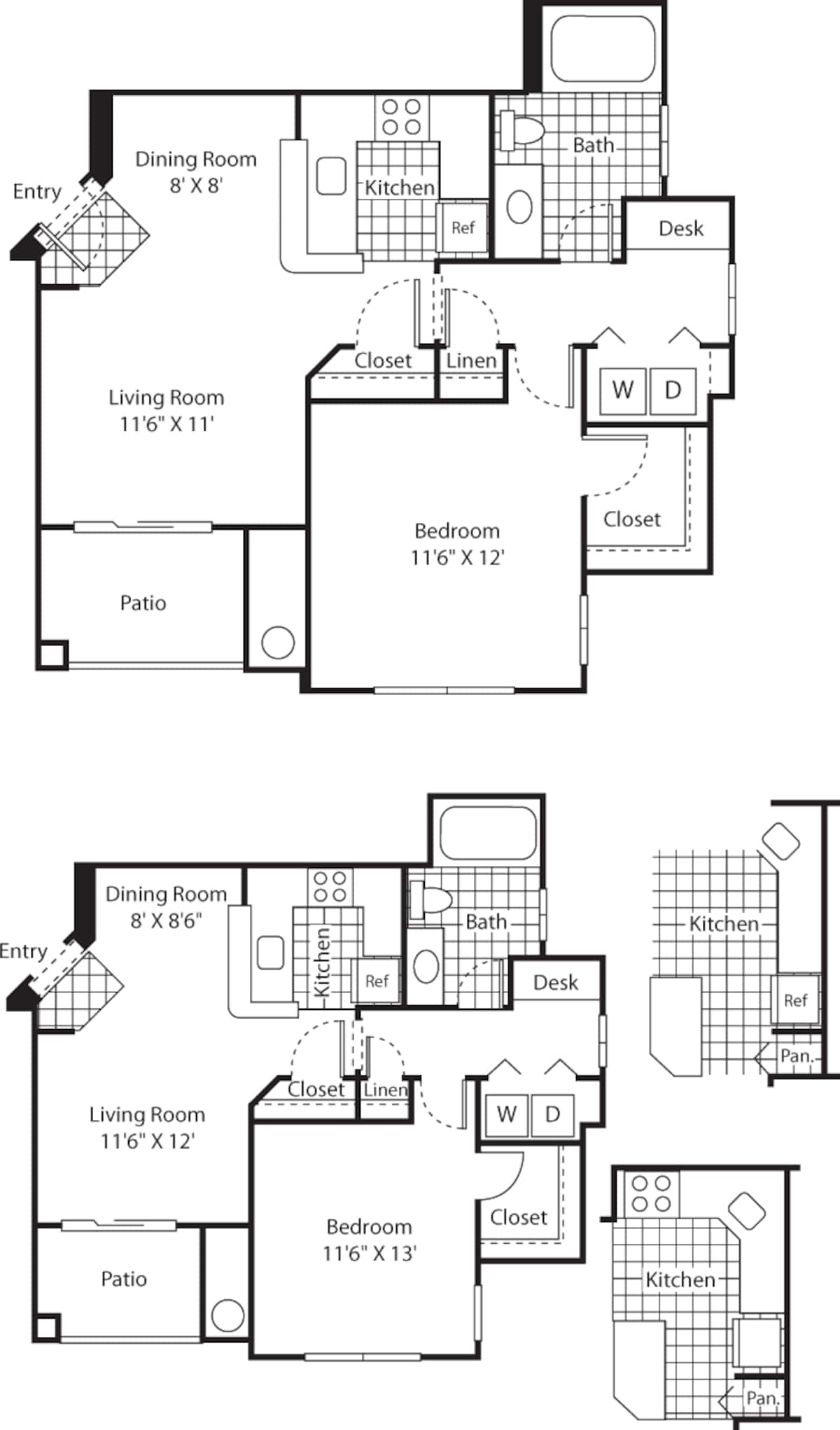 Floorplan diagram for One Bed A-2 - Phase I, showing 1 bedroom
