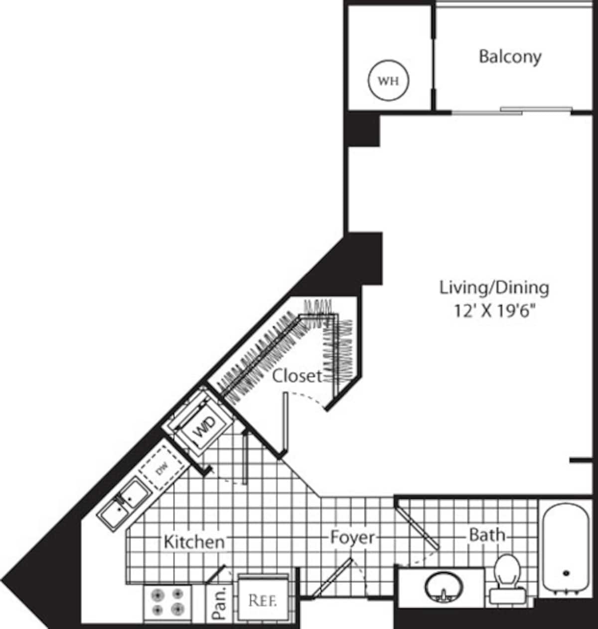 Floorplan diagram for A3, showing Studio
