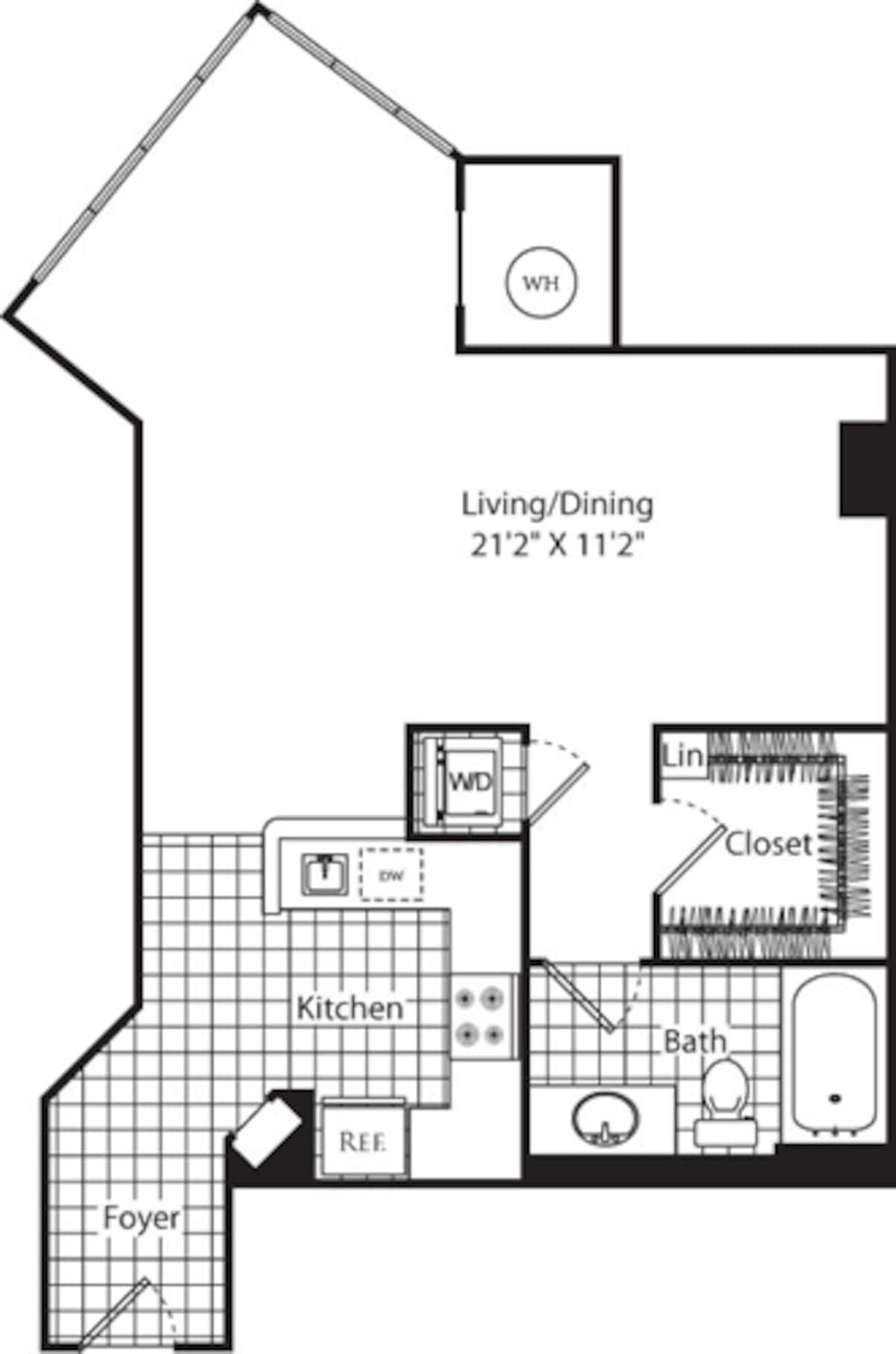 Floorplan diagram for A6, showing Studio