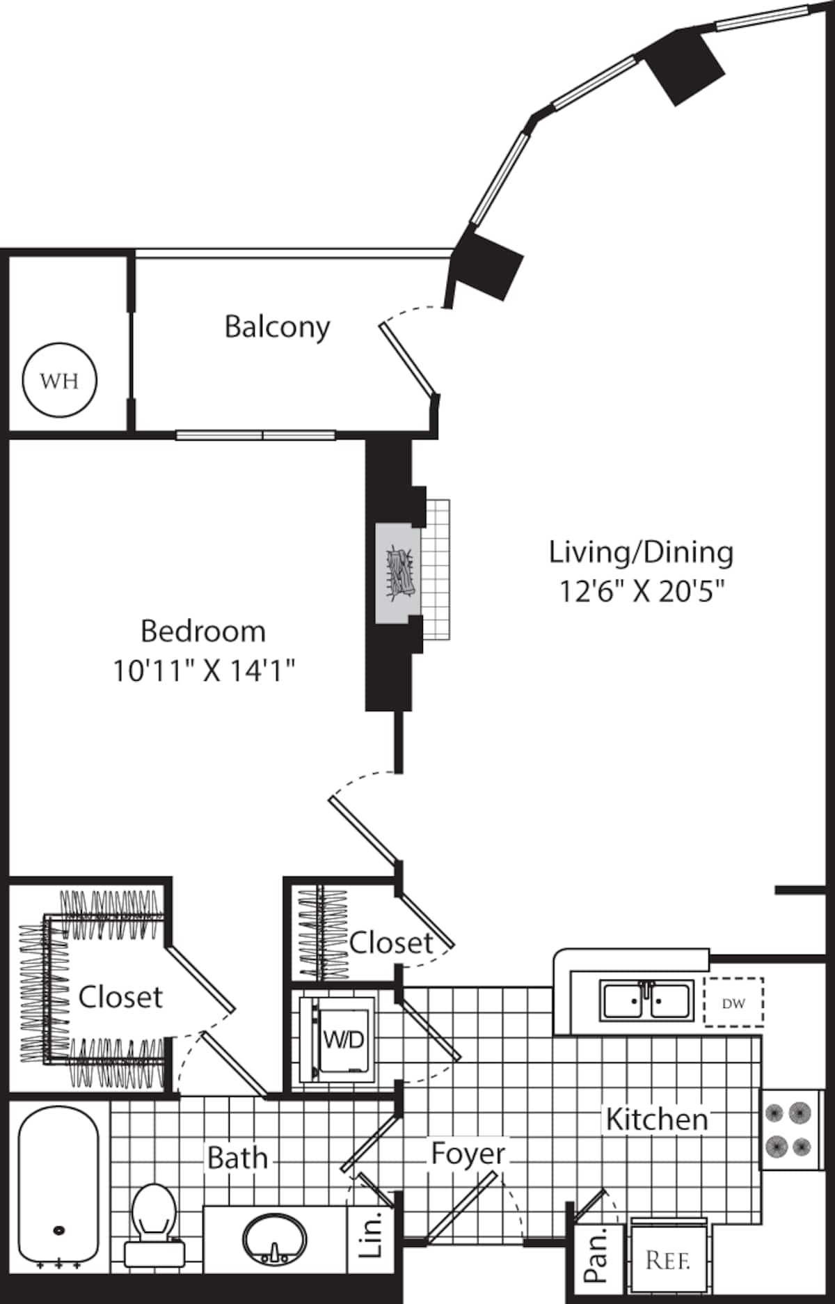 Floorplan diagram for B4, showing 1 bedroom