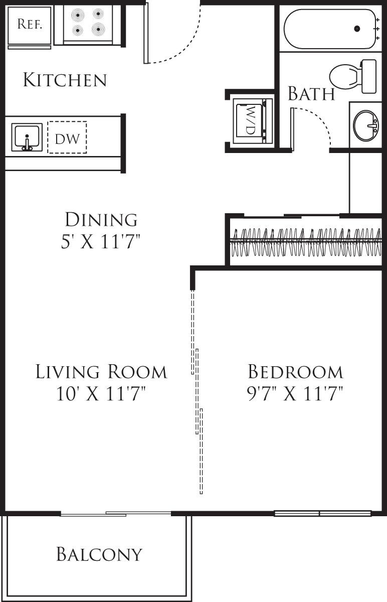 Floorplan diagram for Studio A, showing Estudio