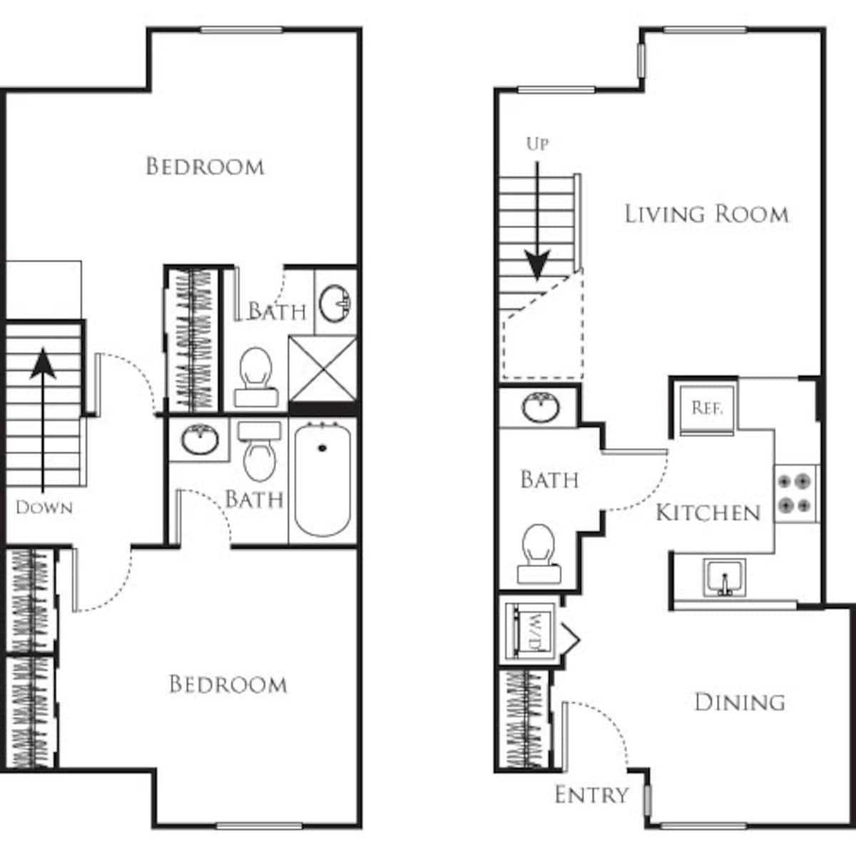 Floorplan diagram for Elite, showing 2 bedroom