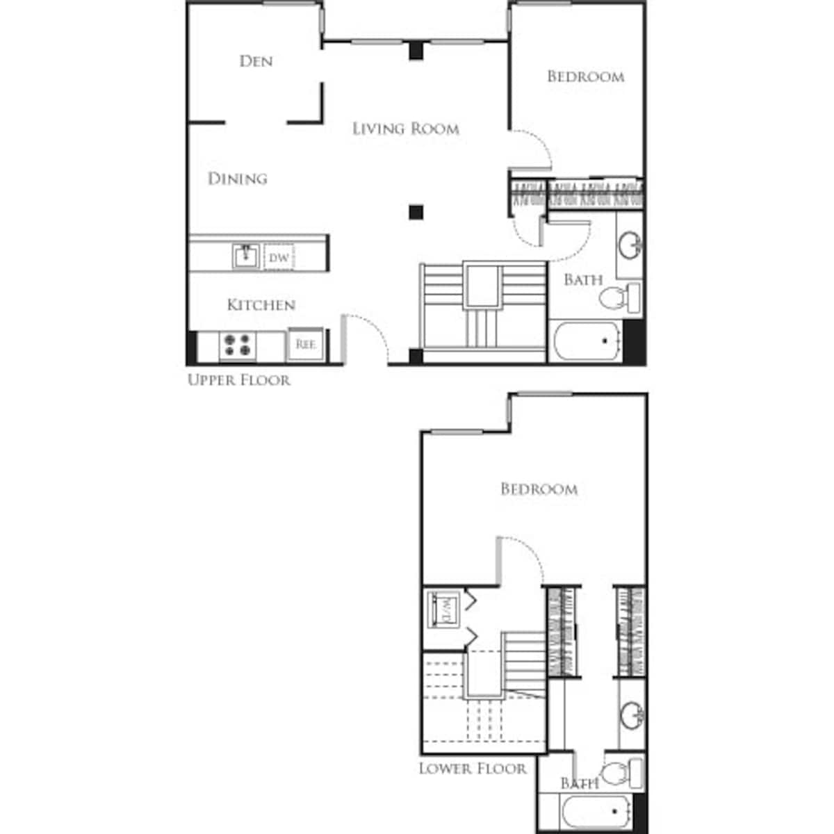 Floorplan diagram for Posh with den, showing 2 bedroom