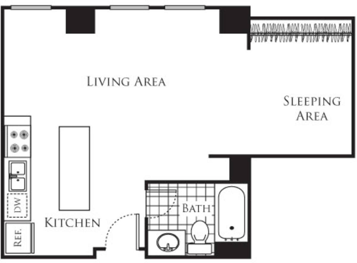 Floorplan diagram for Studio C3, showing Studio
