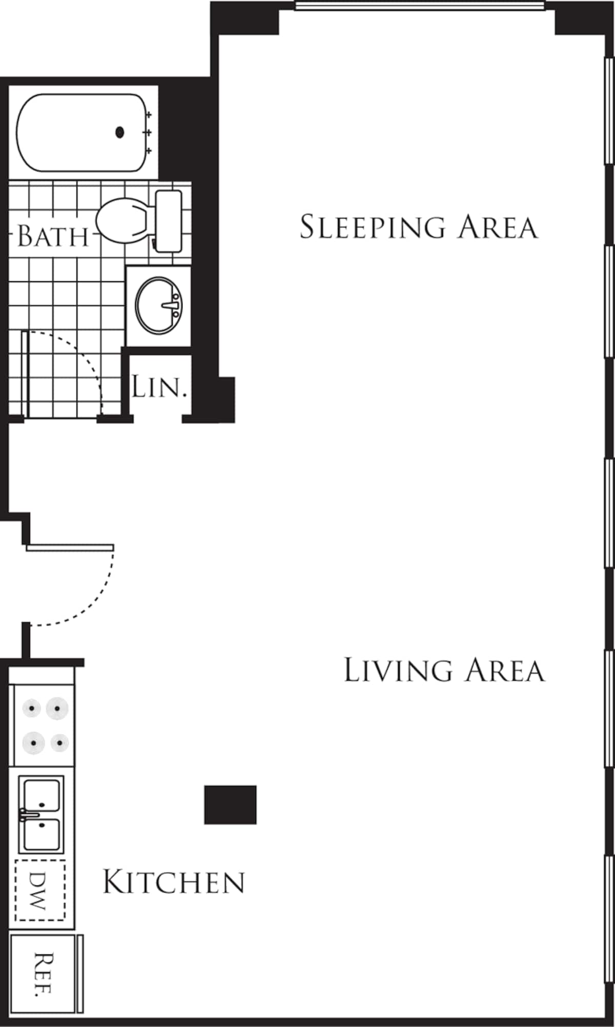 Floorplan diagram for Studio C5, showing Studio