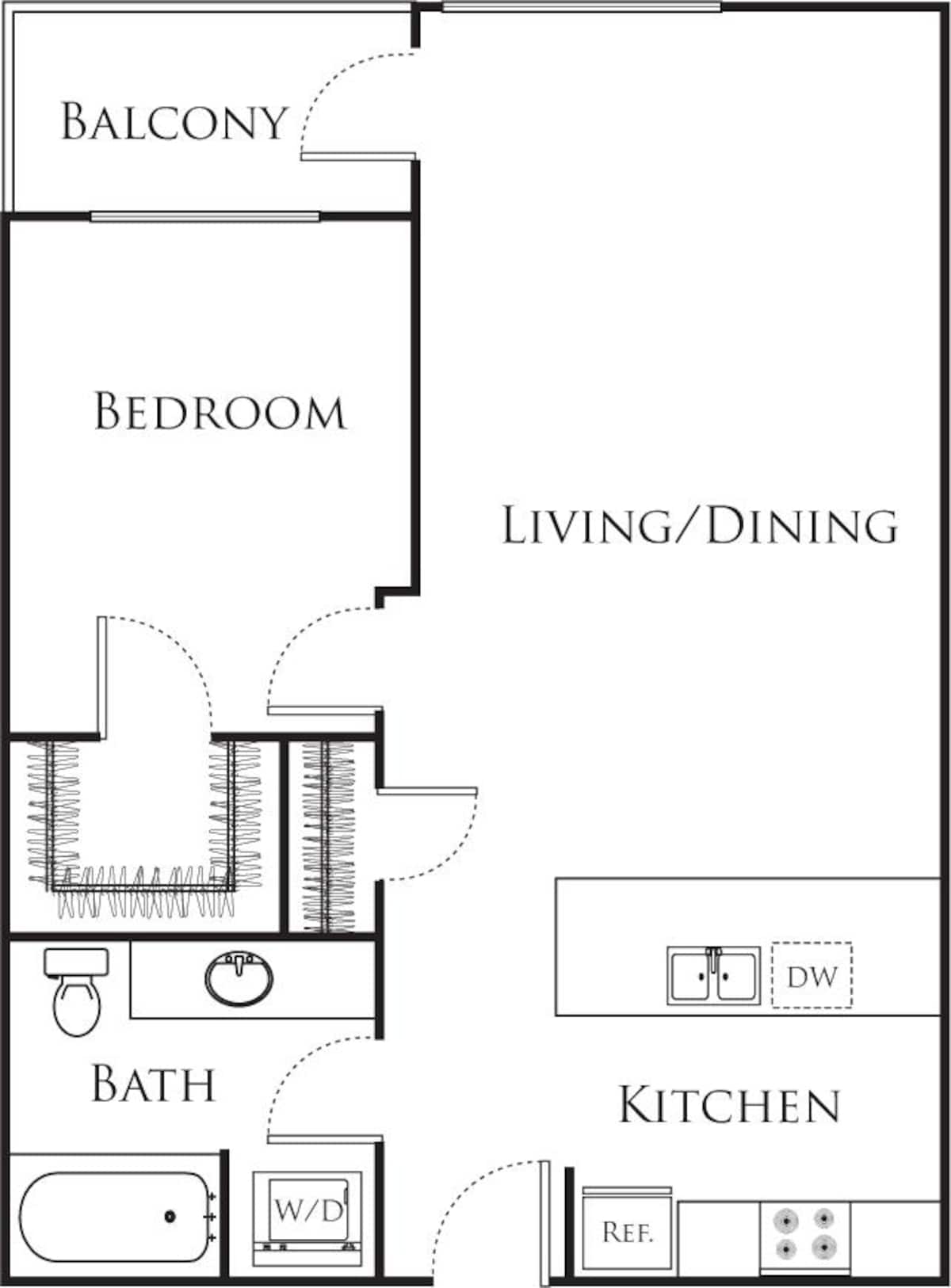Floorplan diagram for A9, showing 1 bedroom