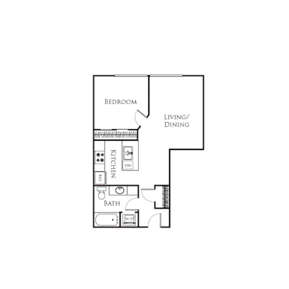 Floorplan diagram for A8, showing 1 bedroom