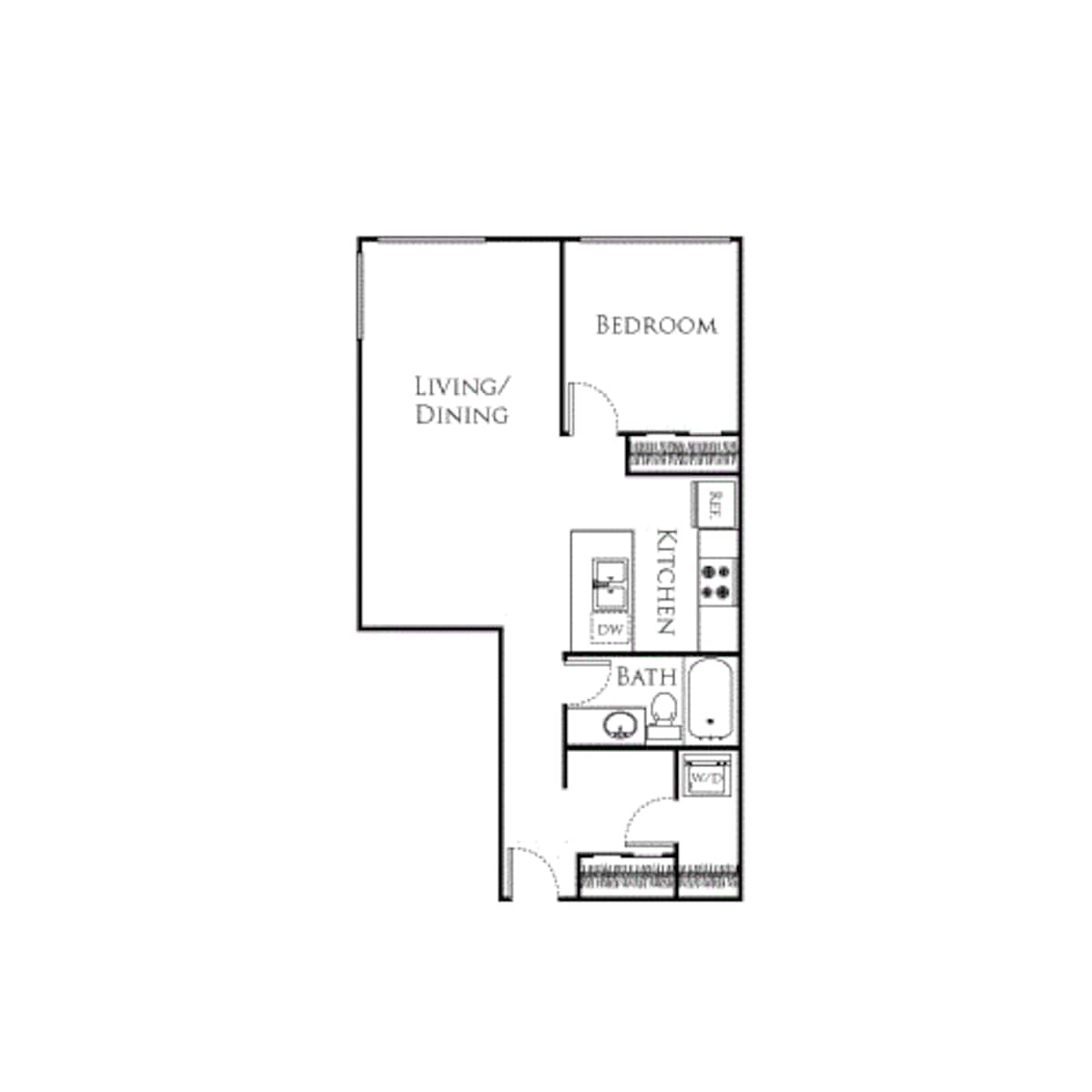 Floorplan diagram for A21, showing 1 bedroom