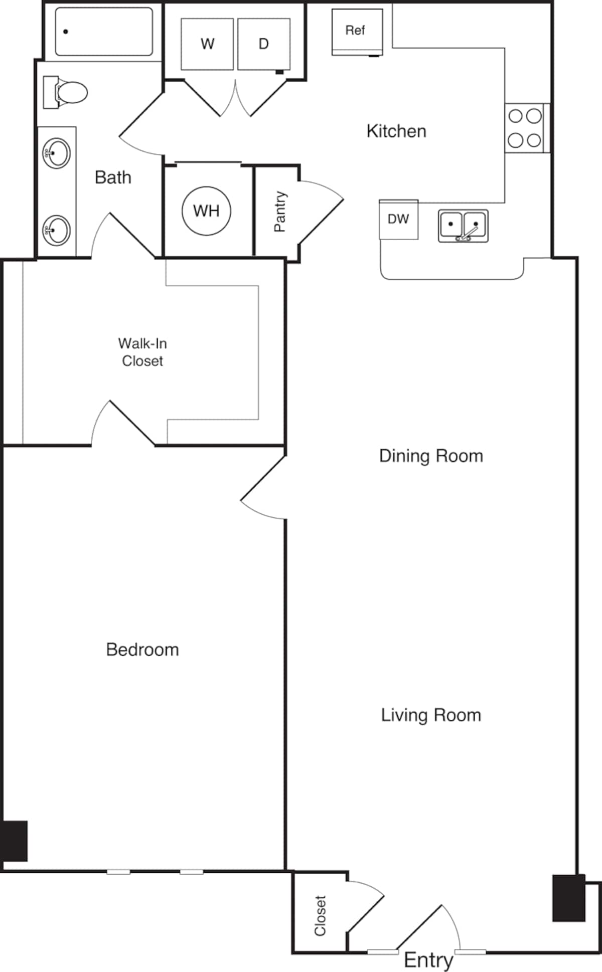 Floorplan diagram for 1 Bedroom A6, showing 1 bedroom