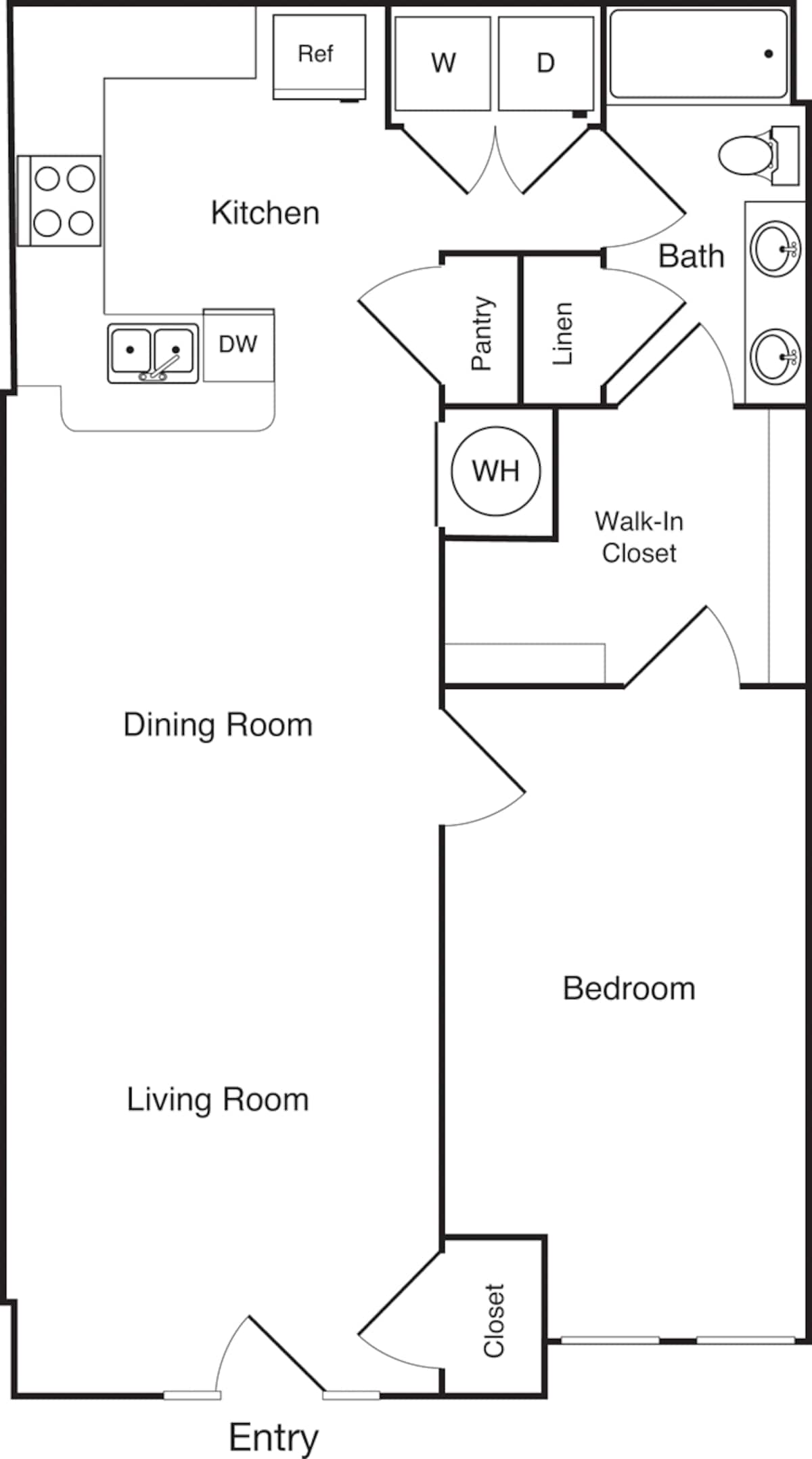 Floorplan diagram for 1 Bedroom A5, showing 1 bedroom