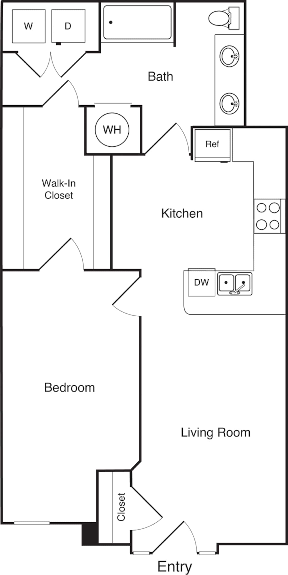 Floorplan diagram for 1 Bedroom A3, showing 1 bedroom