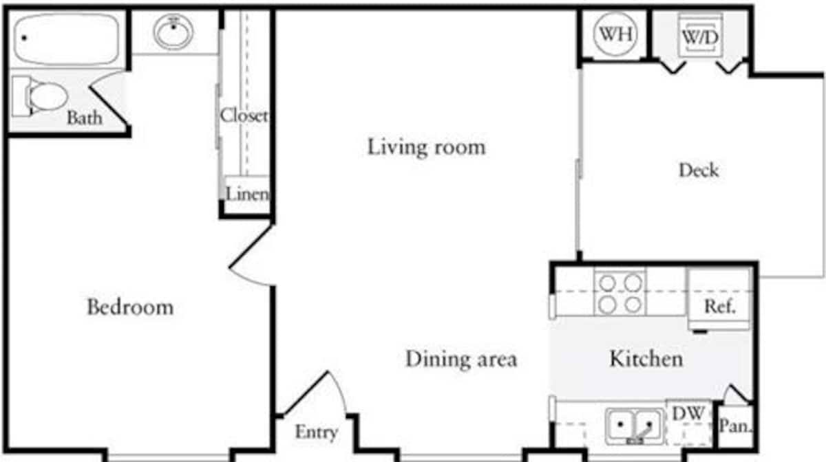 Floorplan diagram for 1 Bedroom A, showing 1 bedroom