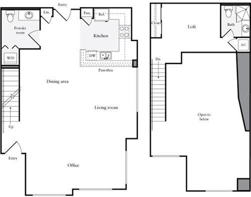 Floorplan diagram for 1 Bedroom H, showing 1 bedroom