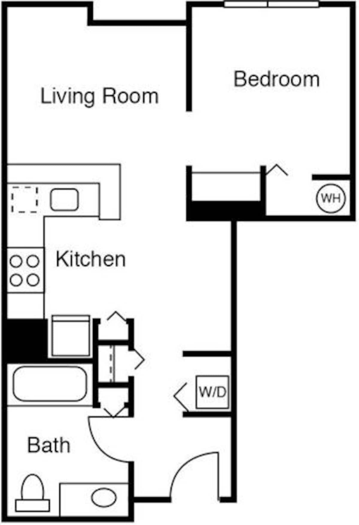 Floorplan diagram for Studio A, showing 1 bedroom