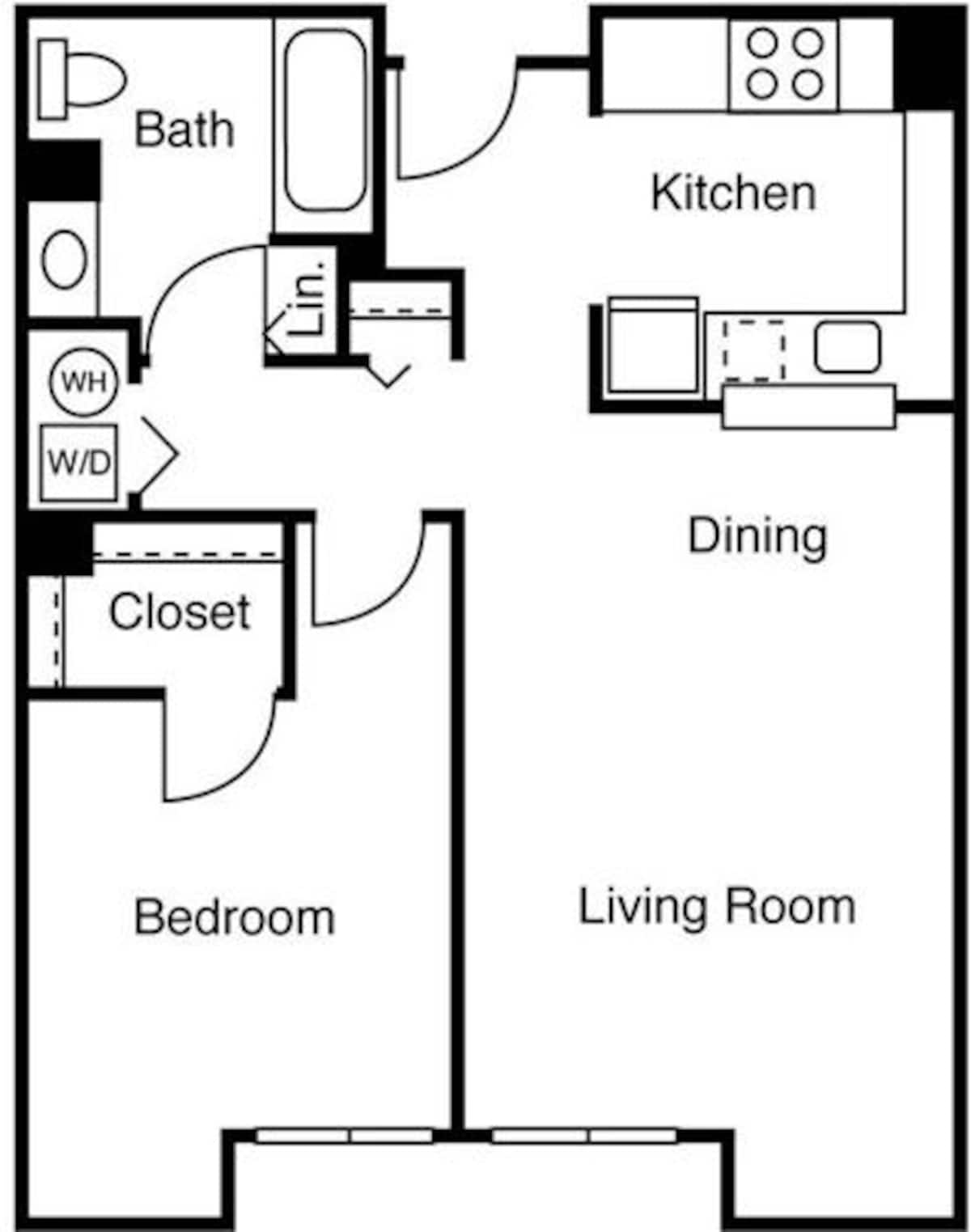 Floorplan diagram for 1 Bedroom I, showing 1 bedroom